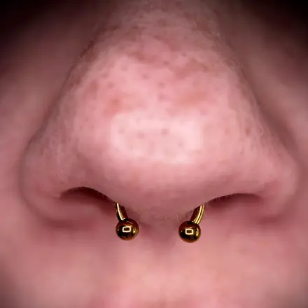 Delikatne septum w złocie, Mish Jarski Piercing Toruń